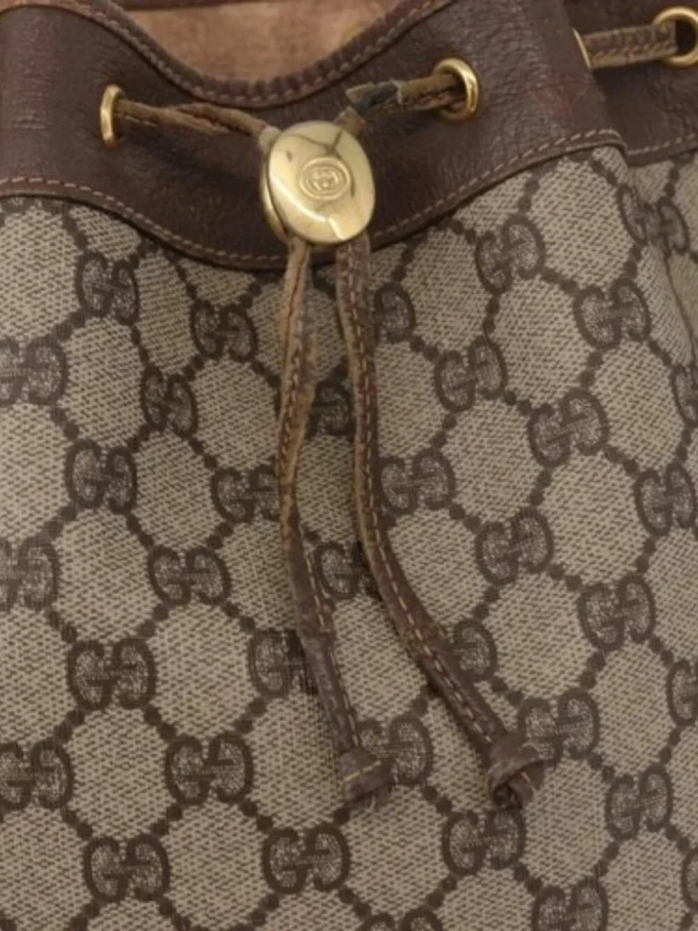 GUCCI GG Supreme Purse Shoulder Bag PVC Beige Gold 001 115 6179 4023 Auth 187851